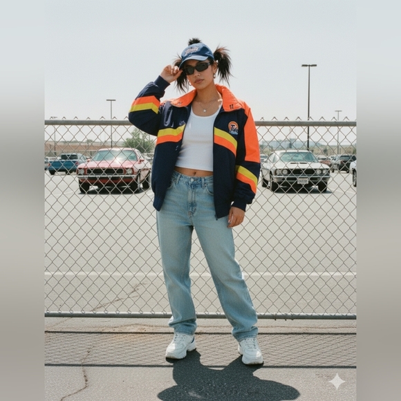 Eagle Ridge Tide Bomber Jacket NASCAR Y2K Racing 90s - Picture 9 of 9